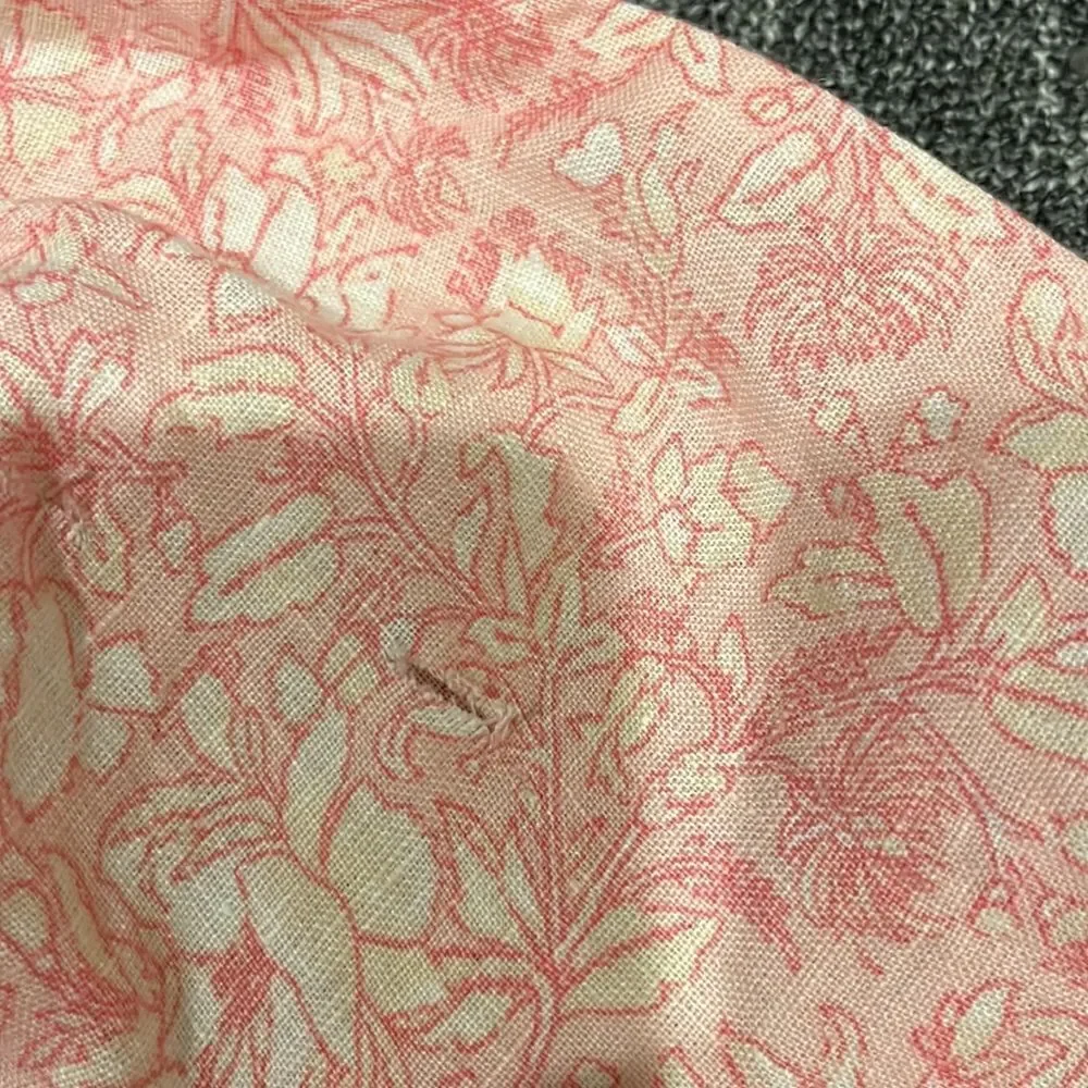 J. Crew V-back linen top in tossed floral